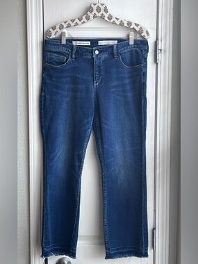 Anthropologie PILCRO Script Jeans Raw Hem Blue Denim size 29